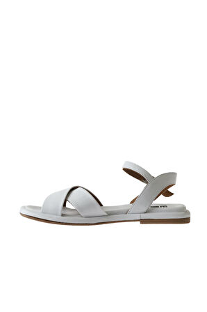 Bueno Shoes Beyaz Deri Kadın Sandalet 01wu4118