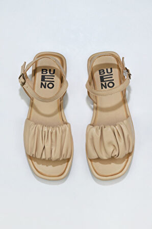 Bueno Shoes Bej Deri Kadın Sandalet 01wu4121