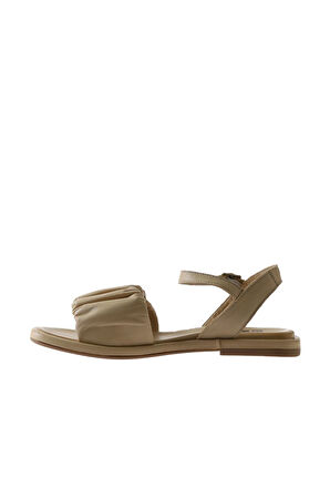 Bueno Shoes Bej Deri Kadın Sandalet 01wu4121