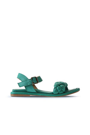 Bueno Shoes Yeşil Deri Kadın Sandalet 01wu4124