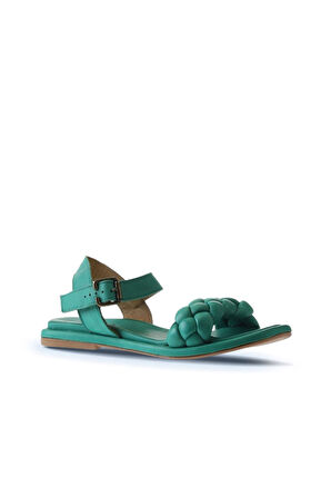 Bueno Shoes Yeşil Deri Kadın Sandalet 01wu4124