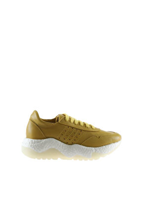 Bueno Shoes Sarı Flotter Deri Kadın Dolgu Topuklu Spor Ayakkabı 01wq5200