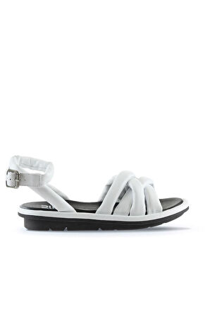Bueno Shoes Beyaz Deri Kadın Sandalet 01wu5902
