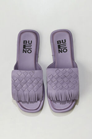 Bueno Shoes Lila Deri Kadın Düz Terlik 01wu4120