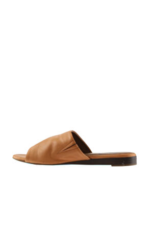 Bueno Shoes Taba Deri Kadın Düz Terlik 01wn1901