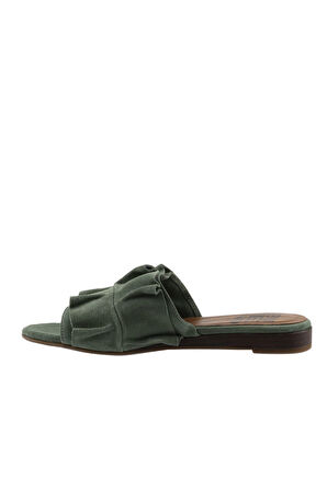 Bueno Shoes Yeşil Açık Süet Kadın Düz Terlik 01wn1908