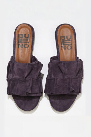 Bueno Shoes Mor Süet Kadın Düz Terlik 01wn1908