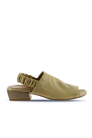 Bueno Shoes Sarı Deri Kadın Topuklu Sandalet 01ws7503