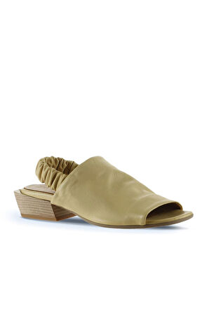 Bueno Shoes Sarı Deri Kadın Topuklu Sandalet 01ws7503