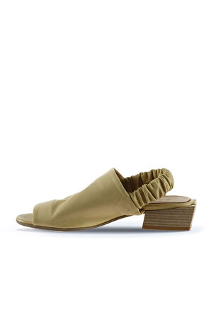 Bueno Shoes Sarı Deri Kadın Topuklu Sandalet 01ws7503