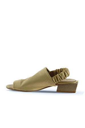Bueno Shoes Sarı Deri Kadın Topuklu Sandalet 01ws7503