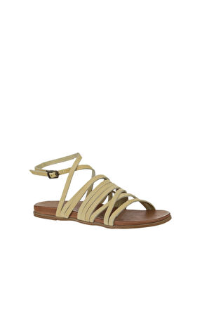 Bueno Shoes Sarı Nubuk Kadın Sandalet 01wu4202