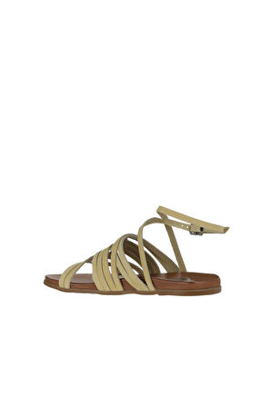 Bueno Shoes Sarı Nubuk Kadın Sandalet 01wu4202