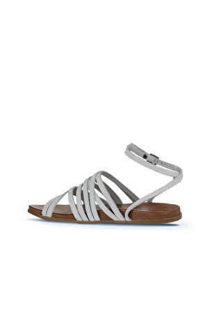 Bueno Shoes Beyaz Nubuk Kadın Sandalet 01wu4202
