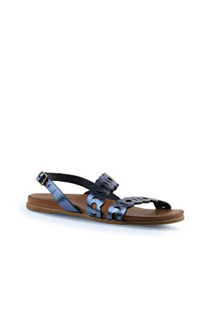 Bueno Shoes Lacivert Parlak Deri Kadın Sandalet 01wu4216