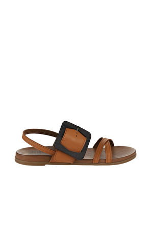 Bueno Shoes Taba Deri Kadın Düz Sandalet 01wu4224