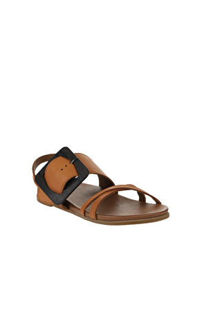 Bueno Shoes Taba Deri Kadın Düz Sandalet 01wu4224