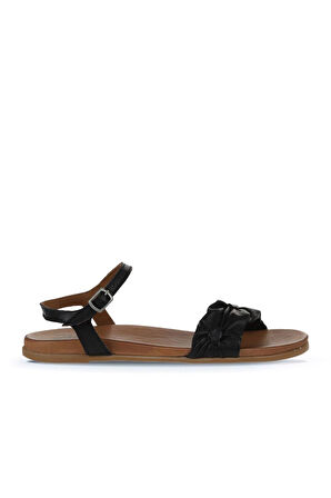 Bueno Shoes Siyah Deri Kadın Sandalet 01wu4230