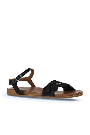 Bueno Shoes Siyah Deri Kadın Sandalet 01wu4230