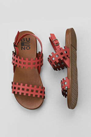 Bueno Shoes Mercan Deri Kadın Düz Sandalet 01wu4242