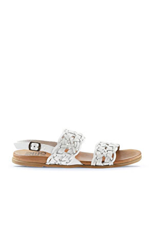 Bueno Shoes Beyaz Deri Kadın Sandalet 01wu4252