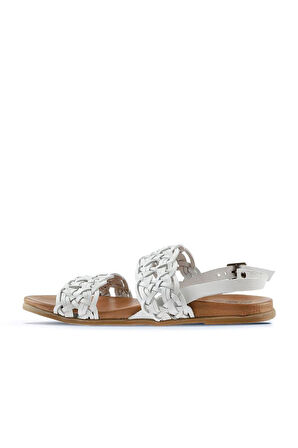 Bueno Shoes Beyaz Deri Kadın Sandalet 01wu4252