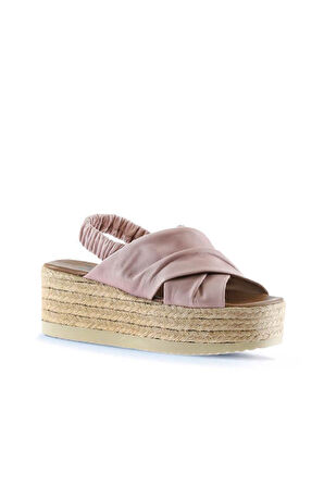 Bueno Shoes Gül Kurusu Deri Kadın Dolgu Topuklu Sandalet 01wu6105