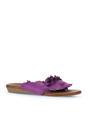 Bueno Shoes Lila Deri Kadın Parmak Arası Terlik 01wu7408