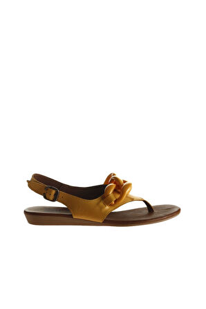 Bueno Shoes Sarı Deri Kadın Sandalet 01wu7409