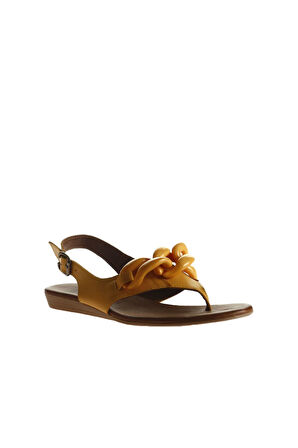 Bueno Shoes Sarı Deri Kadın Sandalet 01wu7409