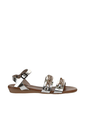 Bueno Shoes Bej Parlak Deri Kadın Sandalet 01wu7434