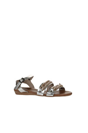 Bueno Shoes Bej Parlak Deri Kadın Sandalet 01wu7434