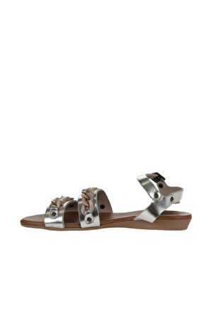 Bueno Shoes Bej Parlak Deri Kadın Sandalet 01wu7434