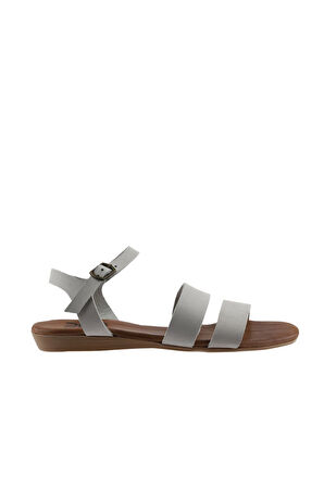 Bueno Shoes Gri Nubuk Kadın Sandalet 01wu7436