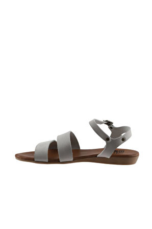 Bueno Shoes Gri Nubuk Kadın Sandalet 01wu7436