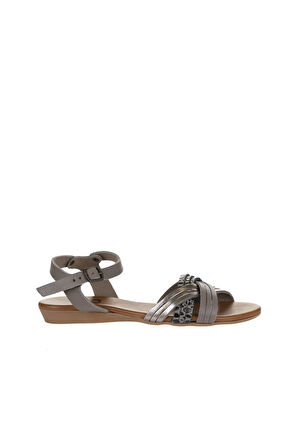 Bueno Shoes Gri Multi Deri Kadın Sandalet 01wu7442