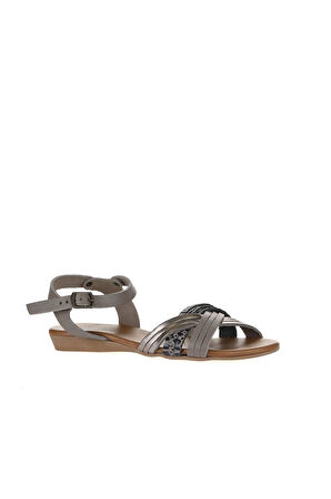 Bueno Shoes Gri Multi Deri Kadın Sandalet 01wu7442