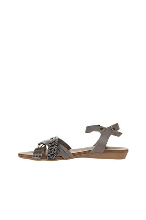 Bueno Shoes Gri Multi Deri Kadın Sandalet 01wu7442