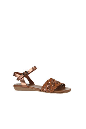 Bueno Shoes Taba Parlak Deri Kadın Düz Sandalet 01wu7449