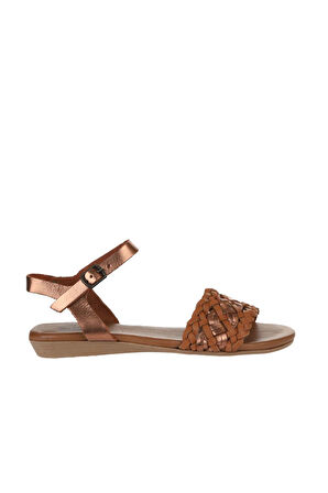 Bueno Shoes Taba Parlak Deri Kadın Düz Sandalet 01wu7449