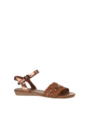 Bueno Shoes Taba Parlak Deri Kadın Düz Sandalet 01wu7449