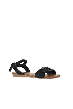 Bueno Shoes Siyah Deri Kadın Sandalet 01wu7450