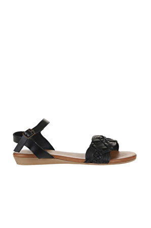 Bueno Shoes Siyah Deri Kadın Sandalet 01wu7450