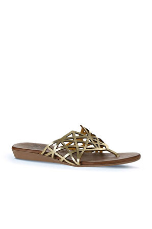 Bueno Shoes Sarı Parlak Deri Kadın Parmak Arası Terlik 01wu7460