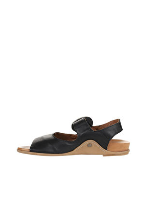 Bueno Shoes Siyah Deri Kadın Sandalet 01wu7600
