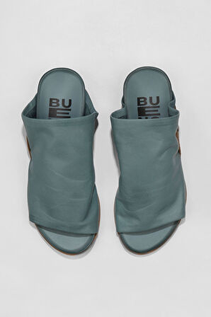 Bueno Shoes Mavi Deri Kadın Düz Terlik 01wu7602