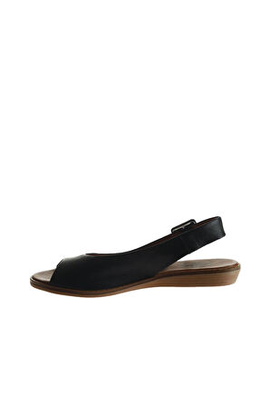 Bueno Shoes Siyah Khv-bej Deri Kadın Sandalet 01wu8204