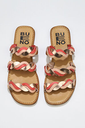 Bueno Shoes Pudra Multi Deri Kadın Düz Terlik 01wu3416