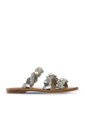 Bueno Shoes Bej Multi Deri Kadın Düz Terlik 01wu3416