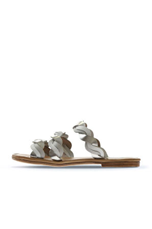 Bueno Shoes Bej Multi Deri Kadın Düz Terlik 01wu3416